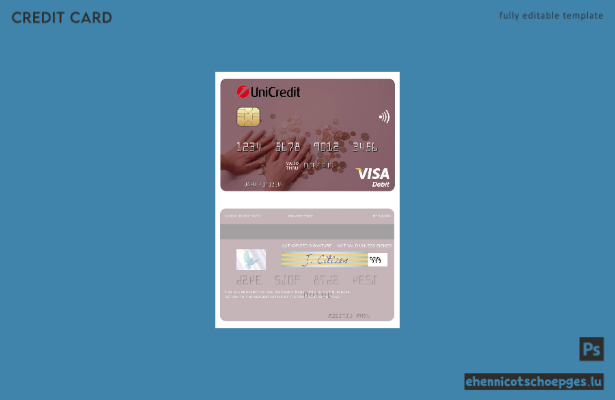 Beispielvorschau der UniCredit Bank Visa-Debitkarte Italien